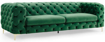 3-Sitzer Samtsofa „Modern Barock“ 240 x 97 cm - Smaragdgrün