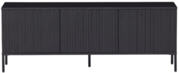 Massives, nachhaltiges Lowboard „New Lewison“ 150 x 56 cm, 3-türig - Schwarz