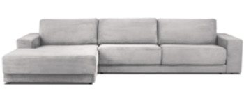XL corner sofa "Donatella" for 6 people with sleep function and corduroy cover - light gray