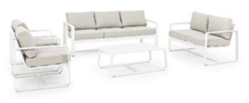 Large 7-seater outdoor garden lounge "Merrigan" - white/beige
