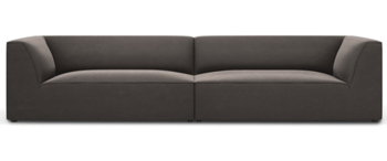 4-Sitzer Design-Sofa „Sao“ 302 x 93 cm, mit Samtbezug - Dunkelgrau