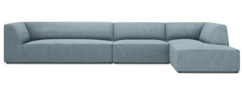 5-Sitzer Ecksofa „Sao“ 366 x 180 cm, mit Cordbezug - Hellblau