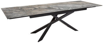 Extendable designer dining table "Euphoria" ceramic 180-220-260 x 90 cm - dark marble look