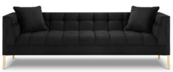 3-Sitzer Designsofa „Karoo“ Samt - Schwarz