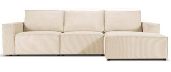 Canapé d'angle modulable 4 places "Carlos" 289 x 166 cm, avec chaise longue à droite