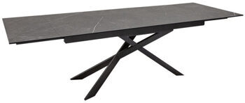 Extendable designer dining table "Euphoria" made of ceramic 180-220-260 x 90 cm - graphite look