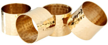 set of 4 stainless steel napkin rings "Napkino" - Gold