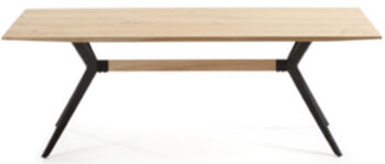 Solid oak table Ametist 160 x 90 cm - bleached finish