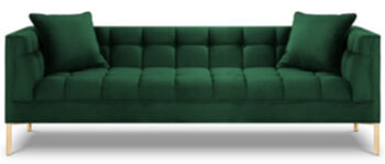 3 seater design sofa "Karoo" velvet - emerald green