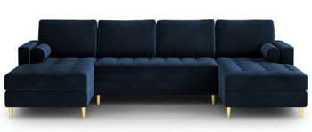 Panorama U-shape corner sofa "Santos" - royal blue