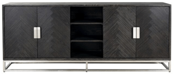 Massivholz Sideboard Blackbone Silver 4-türig