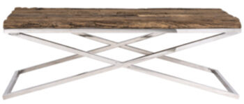 Rectangular solid wood coffee table "Kensington" 130 x 80 cm (incl. glass top)