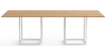 Designer solid wood dining table "Florence" oak nature / white - 240 x 110 cm