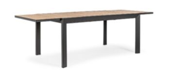 Extendable garden table "Belmar" 160-240 x 100 cm - anthracite/natural