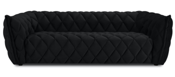 Exklusives 3-Sitzer Design Sofa „Flandrin" - Schwarz