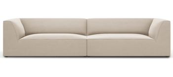4-Sitzer Design-Sofa „Sao“ 302 x 93 cm, mit Samtbezug - Beige