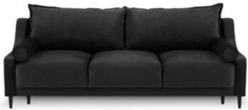 Rutile 3 Seater Sofa Bed - Black