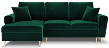Design-Ecksofa „Moghan“ Smaragdgrün mit Schlaffunktion