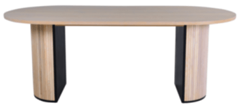 Ovaler Design-Esstisch „Bianca“ 200 x 90 cm - Eiche hell