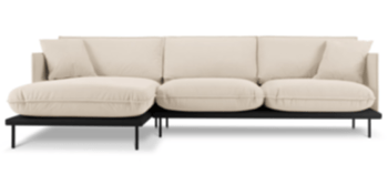 Design corner sofa "Auguste" with velvet cover - Beige
