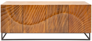 Massivholz Sideboard „Skorpion“ Schwarz/Natural - 177 x 76 cm