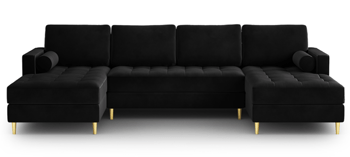Panorama U-shape corner sofa "Santos" - Black