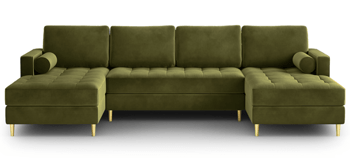 Panorama U-shape corner sofa "Santos" - olive green