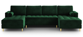 Panorama U-shape corner sofa "Santos" - emerald green