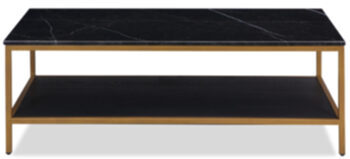 Table basse design "Max" 120 x 60 cm - marbre noir