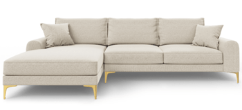 Design corner sofa "Madara" with textured fabric - Beige