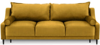 Rutile 3 seater sofa bed - mustard yellow