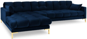 Design corner sofa "Mamaia velvet" - royal blue