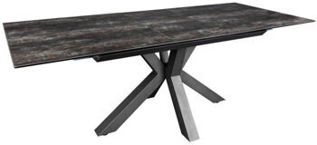Extendable designer dining table "Eternity" ceramic 180-225 x 90 cm - Lava