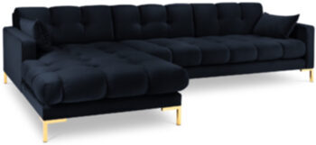 Design corner sofa "Mamaia velvet" - dark blue