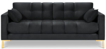 3 seater design sofa "Mamaia velvet" with gold legs