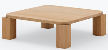 Designer solid wood coffee table "Atlas* oiled oak - 82 x 82 cm