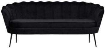 2.5 seater sofa bench Calais Black velvet 181 cm