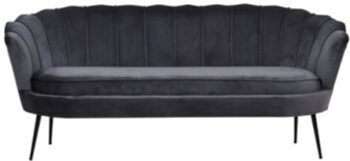 2.5 seater sofa bench Calais Grey velvet 181 cm