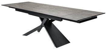 Extendable designer dining table "Euphoria" ceramic 180-220-260 x 90 cm - lava look