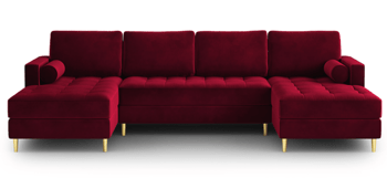 Panorama U-shape corner sofa "Santos" - dark red