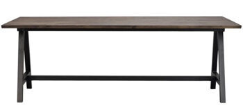 Large solid wood table "Carradale A" 220-320 x 100 cm - dark brown oak