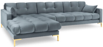 Design corner sofa "Mamaia Velvet" - Light Blue