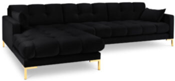 Design corner sofa "Mamaia Velvet" - Black