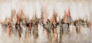 Handgemaltes Bild „Abstraktes Feuer“ 70 x 140 cm