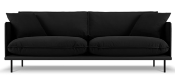 4 seater design sofa "Auguste" with velvet cover - Black