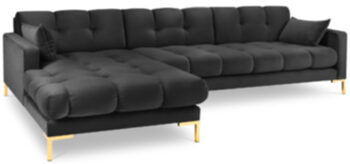 Design corner sofa "Mamaia velvet" - dark gray