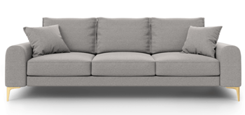 4-Sitzer Designsofa „Madara“ mit Strukturstoff - Dunkelgrau/Gold