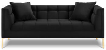 2-Sitzer Designsofa „Karoo“ Samt - Schwarz