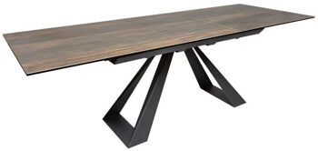 Extendable designer dining table "Concord" in ceramic 180-230 x 90 cm - oak look