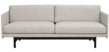 3 seater design sofa "Hammond" with removable covers - gray / black oak